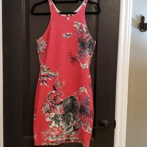Guess Pink Asian Tiger Print Dress